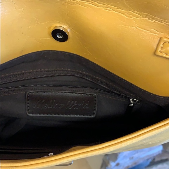 Mellow World | Mustard Yellow Chain Envelope Purse | Crossbody Bag | Etch Design - Picture 5 of 8